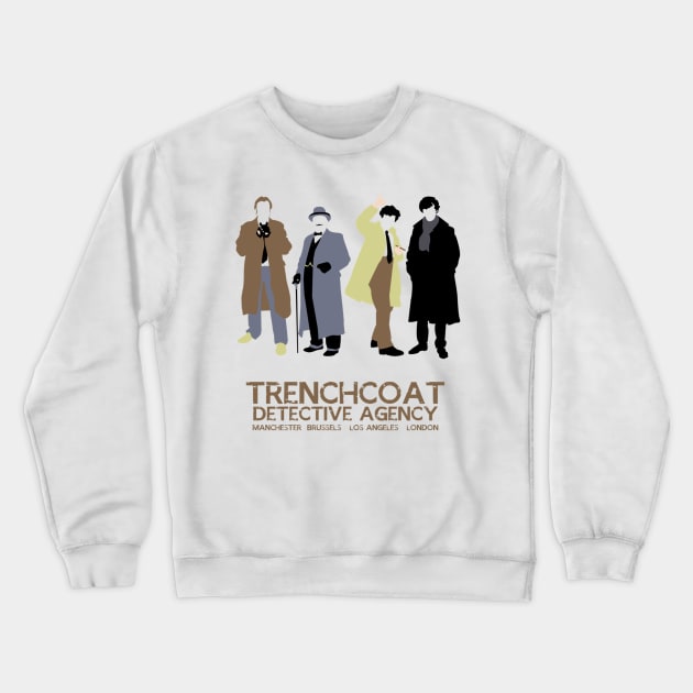 Trenchcoat Detective Agency Crewneck Sweatshirt by Tulcoolchanel